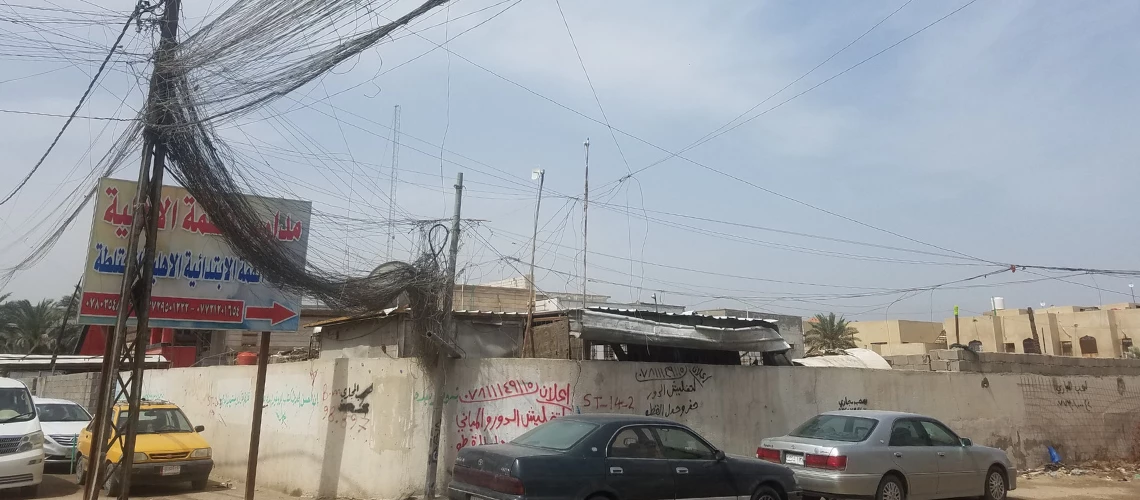 Image of power lines in Iraq