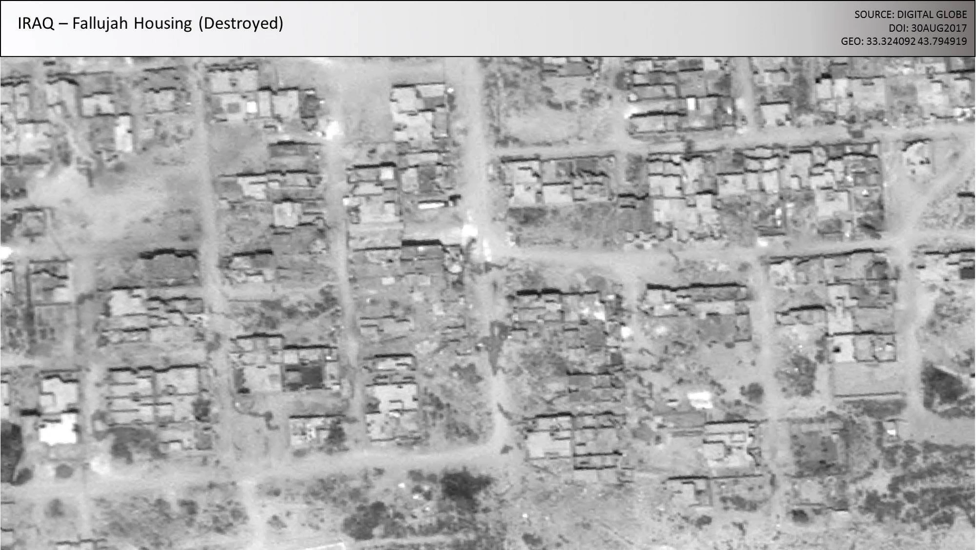 Aerial view of Fallujah housing that was destroyed