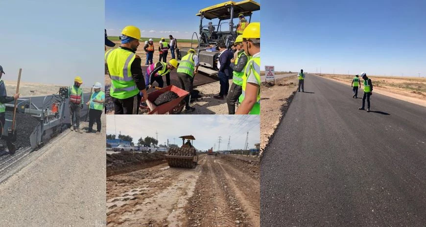 Photos of roads being reconstructed in Iraq by Ali Mansour Al-Khayat, part of the progress he photographed as a member of the Diyala WhatsApp group monitoring Bank projects.