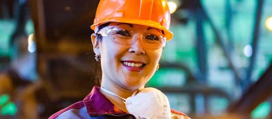 A young woman working at a gold ore mining and processing plant in Kazakhstan. Photo: Shutterstock/ Alexey_Rezvykh