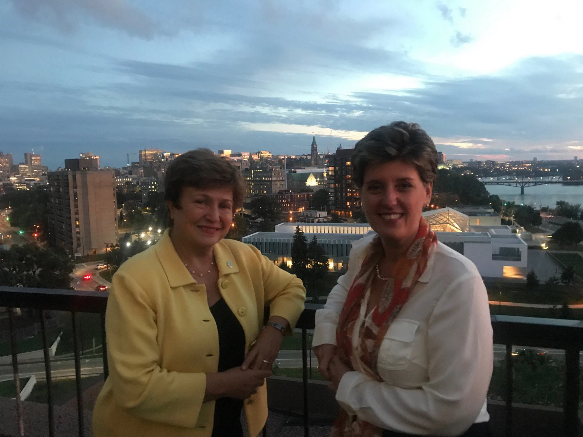 Kristalina Georgieva, directrice générale de la Banque mondiale, et Marie-Claude Bibeau, ministre du Développement international et de la Francophonie du Canada.