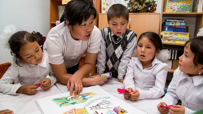 Kids in pre-school, Kyrgyz Republic