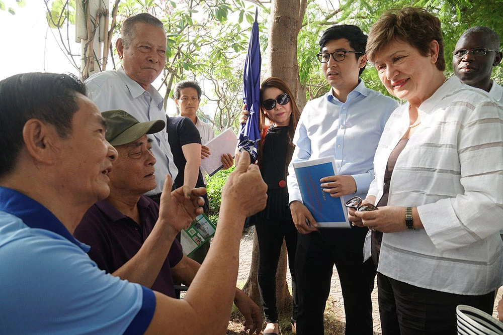 Speaking with residents of Ho Chi Minh City around the Nhieu Loc-Thi Nghe canal last month. 