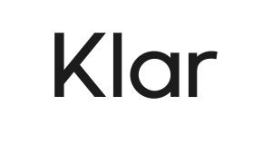 Logo of Klar company. Link to the Klar website.