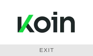Logo of Koin company. Link to the Koin website.
