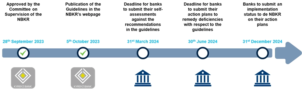 Timeline for the implementation of the guidelines