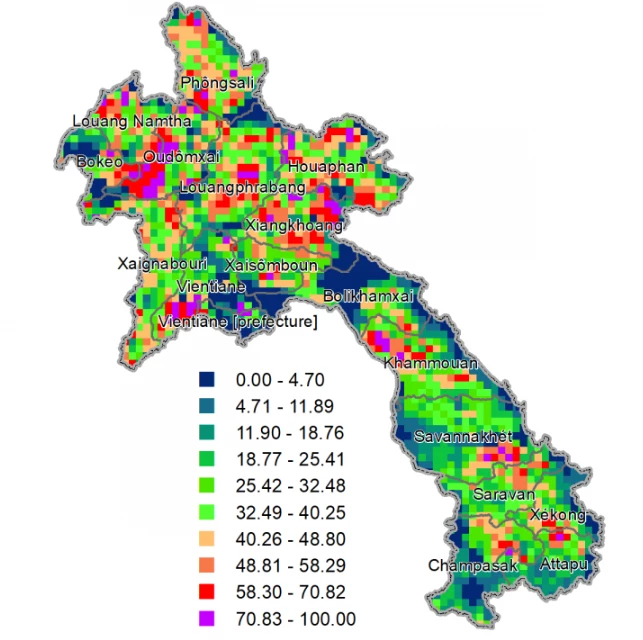 Lao PDR biodiversity map