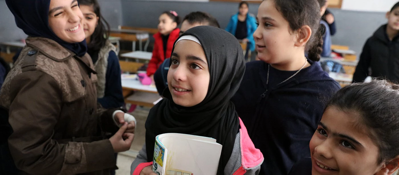 Estudiantes en una escuela en el Líbano. © Dominic Chavez/Banco Mundial