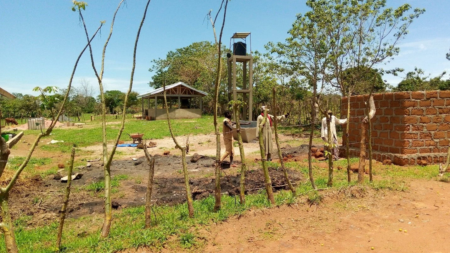 Tower to store water extracted from boreholes for cattle.