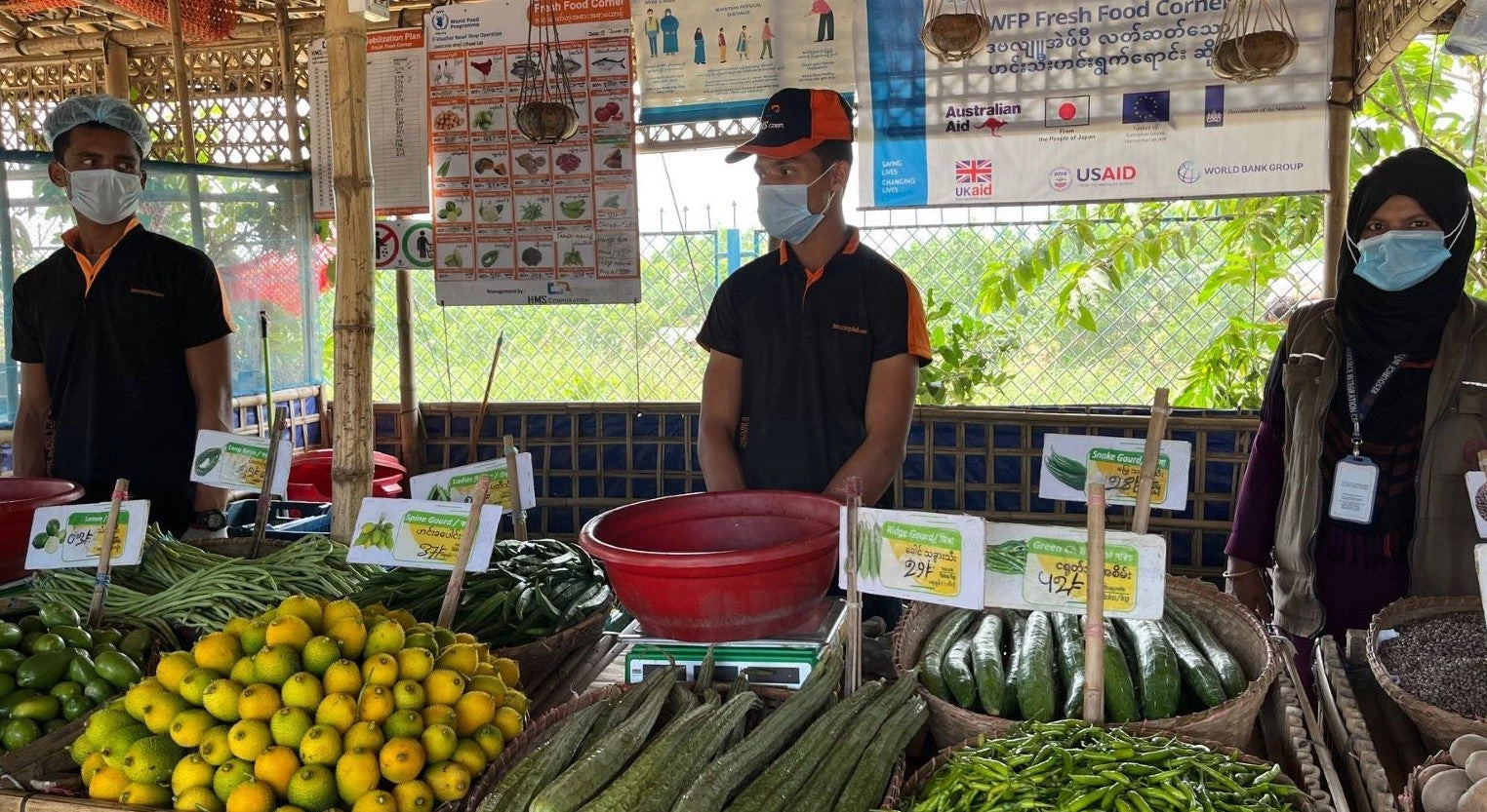 An e-voucher shop in Cox's Bazar administered by WFP