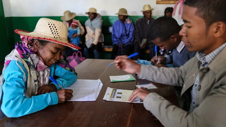 Pictured here is a cash transfer in the town of Betafo, Madagascar 