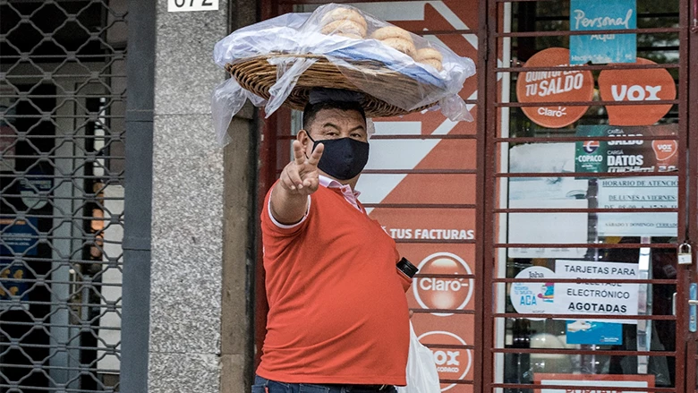  A street vendor with a mask