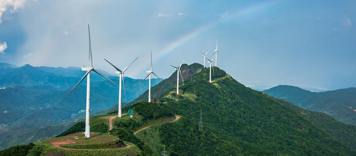 Heyuan Queyashan Wind Farm in Guangdong, China