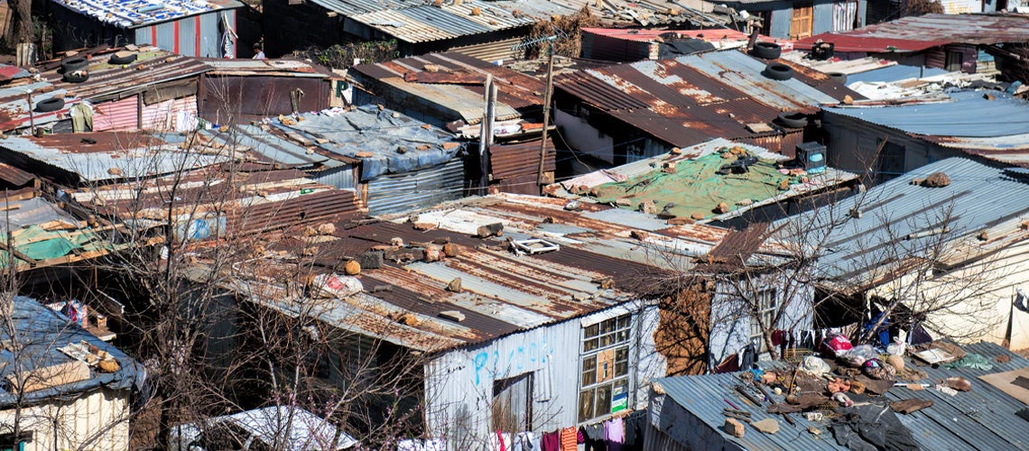 Slum housing in Soweto, South Africa