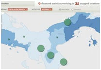 Figure 3: Number of World Bank projects in Panama with population density.