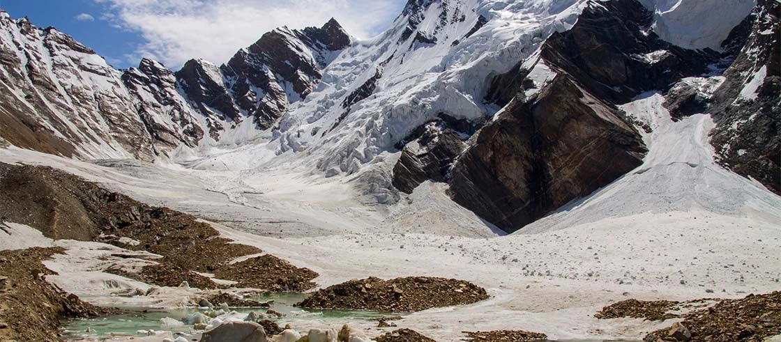 In Pakistan, summer of K2 area, ice melting is more appeared because of global warming and climate change effects. Photo: Chaton Chokpatara