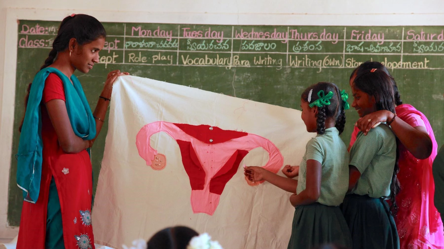 School training on MHM in India. ©WASH United