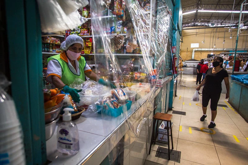 Popular market in Lima, Peru. 