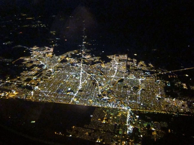 Mexicali region at night