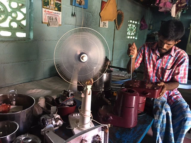 Mr. Muthu, a beneficiary and successful entrepreneur who suffers from low vision