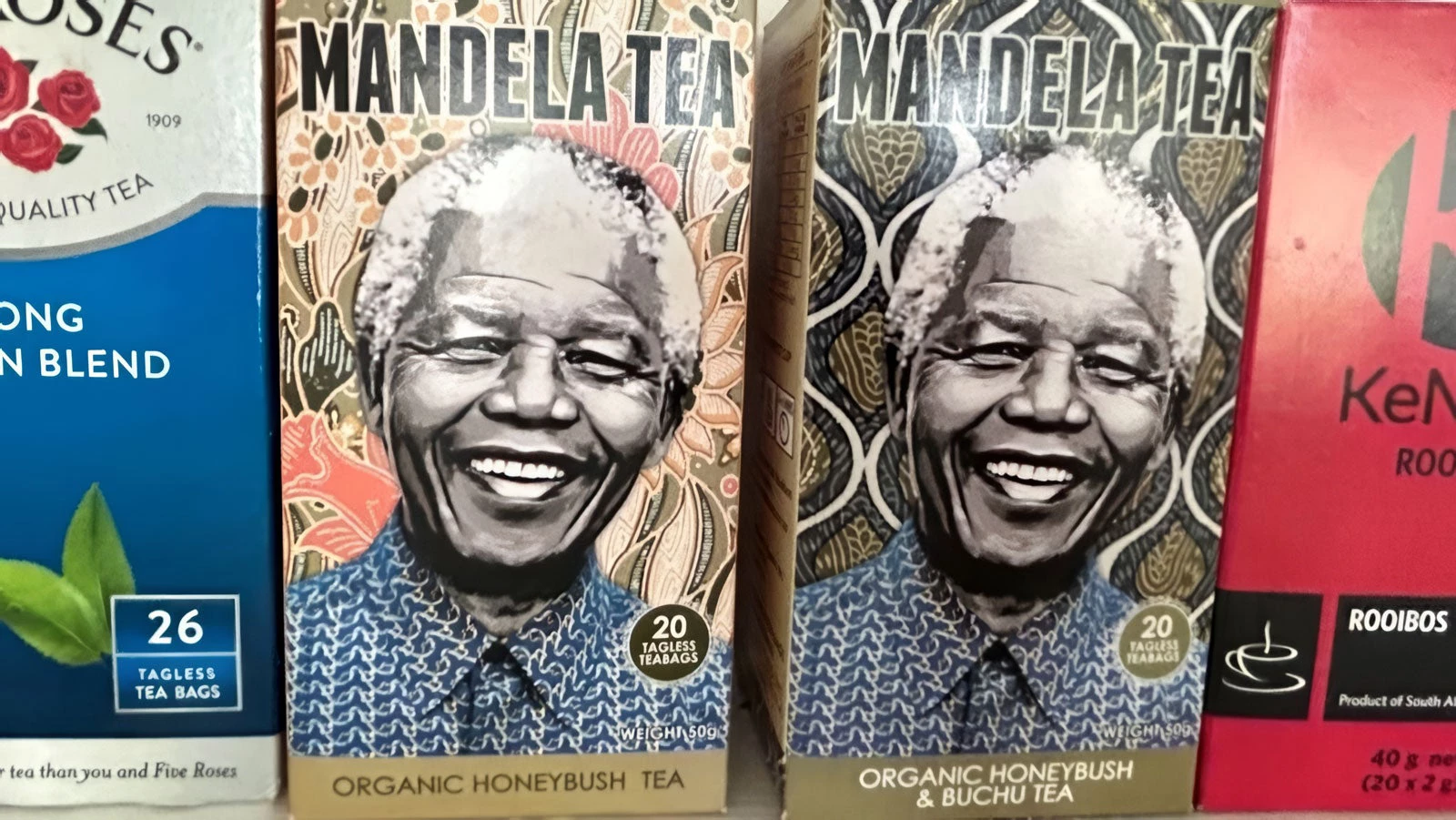 Mandela Rooibos tea, on sale at Magwa Tea Estate in Eastern Cape province. Photo: Lavinia Engelbrecht / World Bank