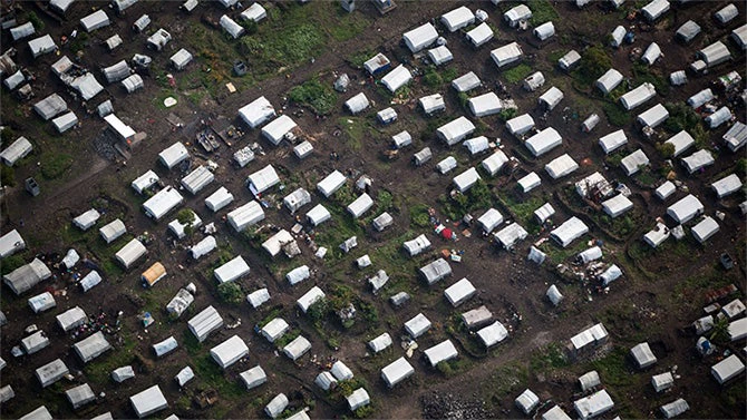 Vue aérienne d’un camp de réfugiés à Goma @Vincent Tremeau/World Bank