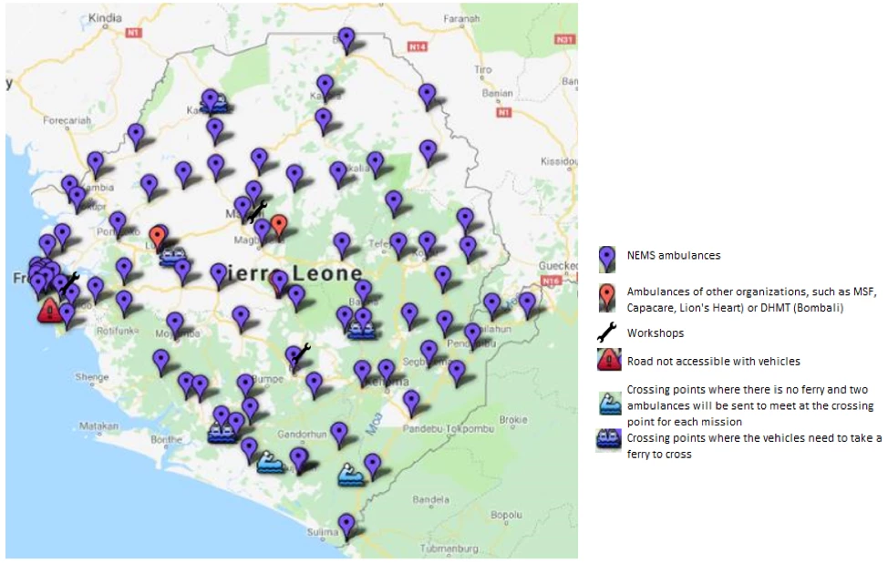 NEMS Ambulances Map