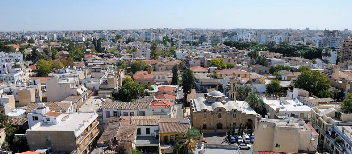 Aerial view of Nicosia, Cyprus.
