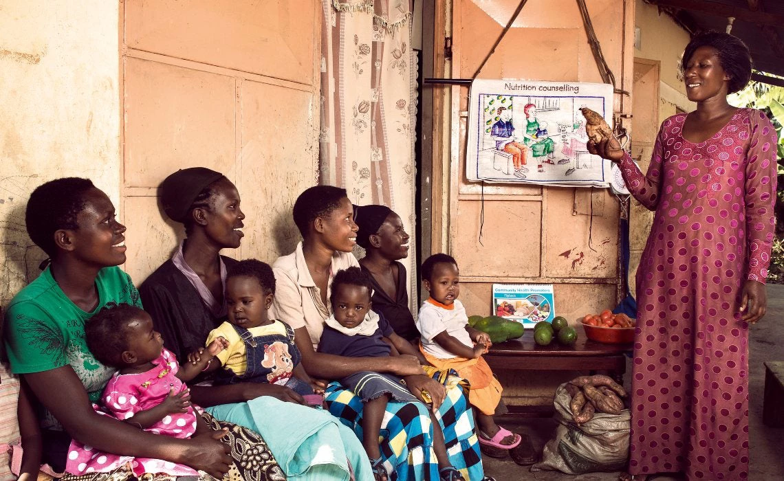 Betty teaches mothers with small children about nutrition