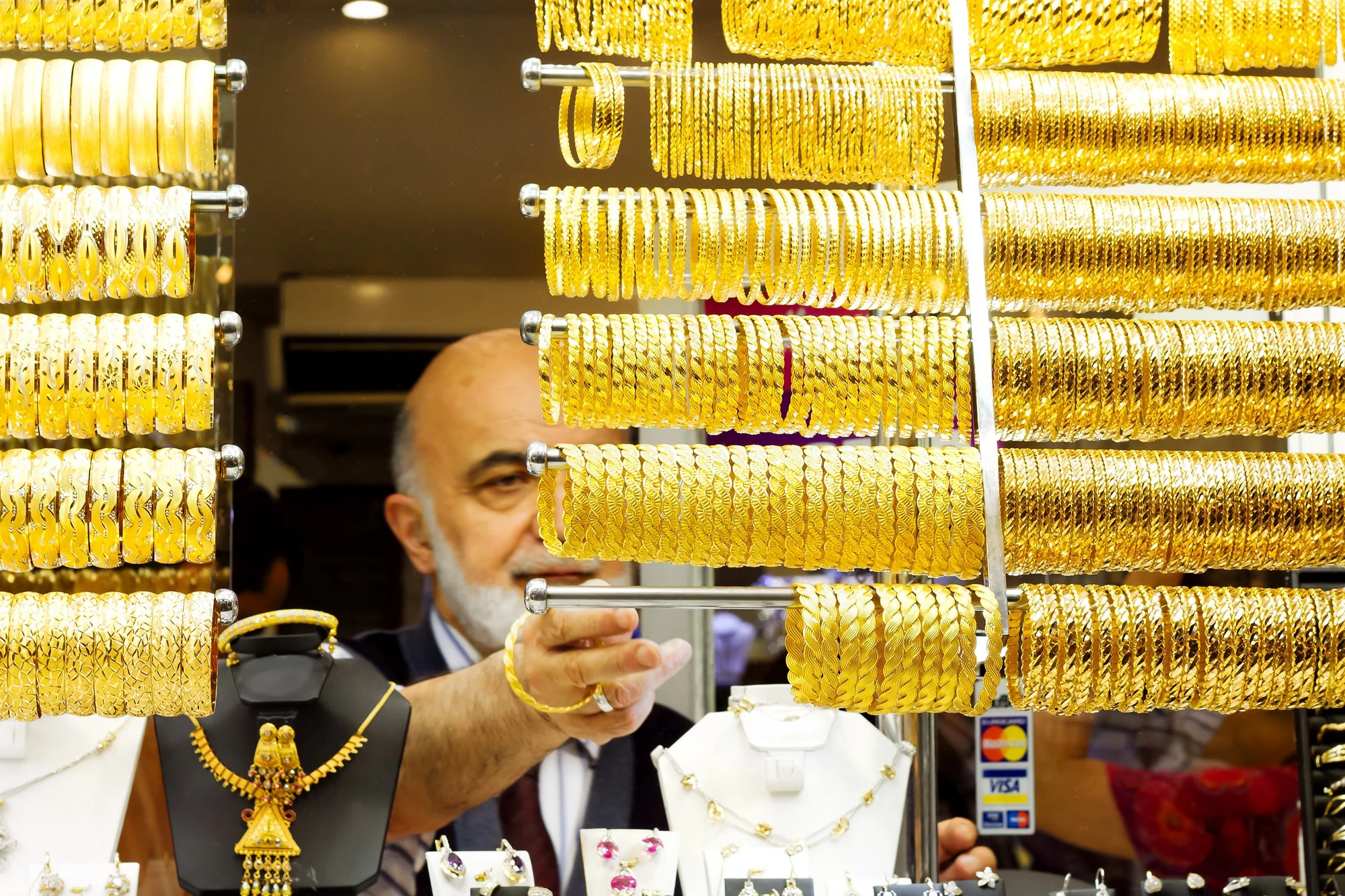 Salesman in a jewelry shop