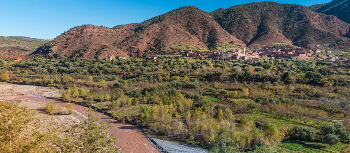 منظر لوادي أوريكا في المغرب. (Shutterstuck)