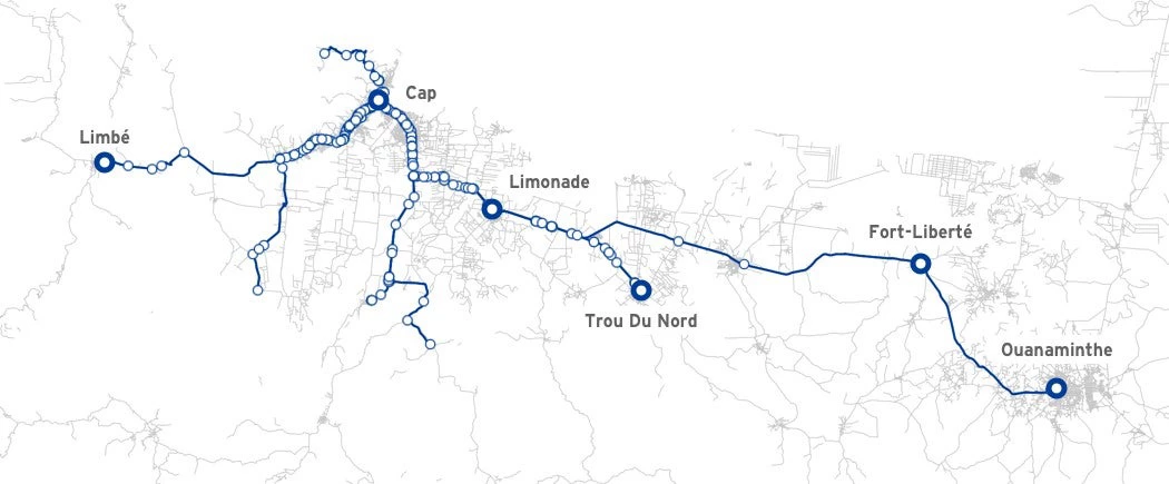 Vue d?ensemble des arrêts de Tap Taps dans la metropole de Cap-Haïtien