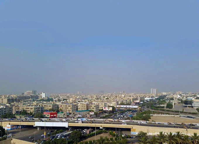 Panoramic cityscape of Karachi in Pakistan 