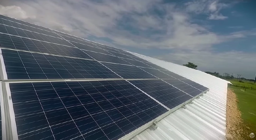 View of solar panels