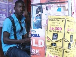 Pay phone operator in Freetown