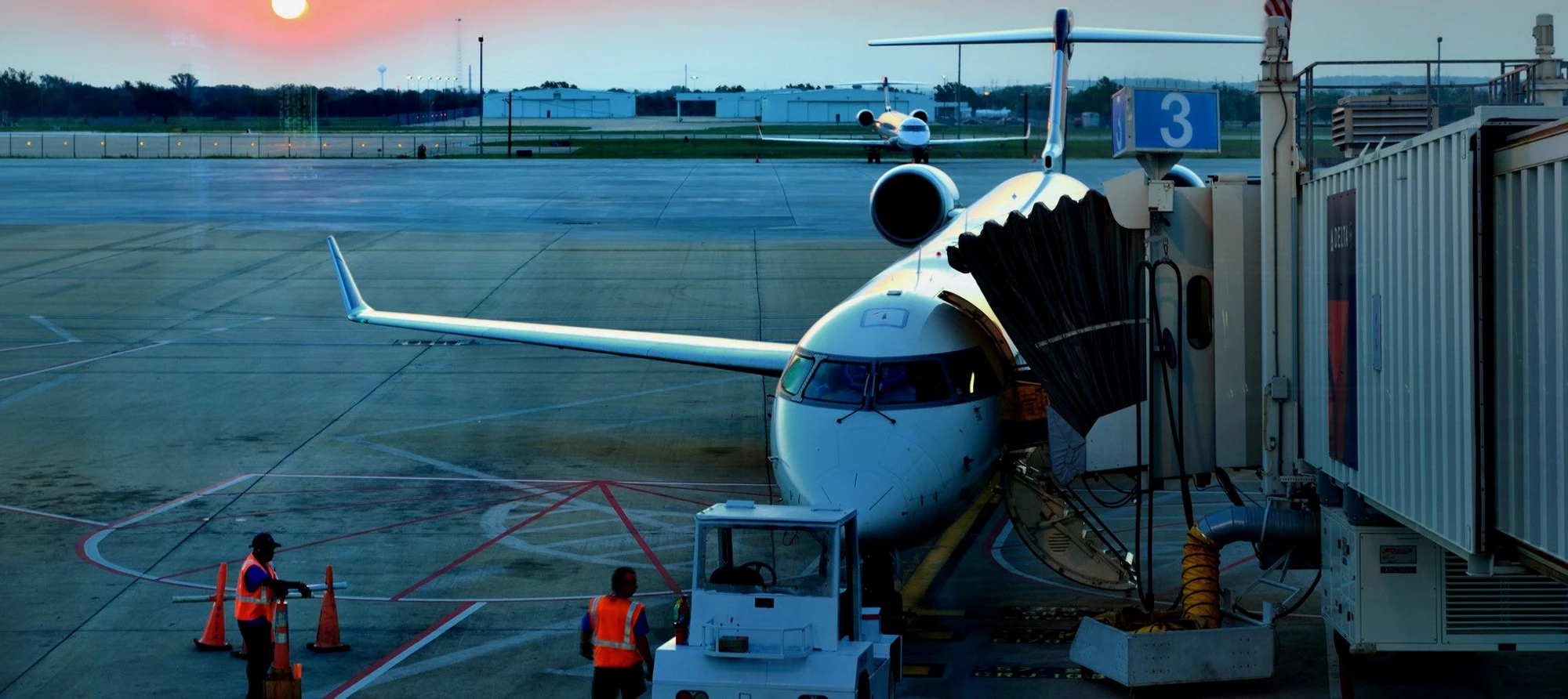 Plane at a tarmac.