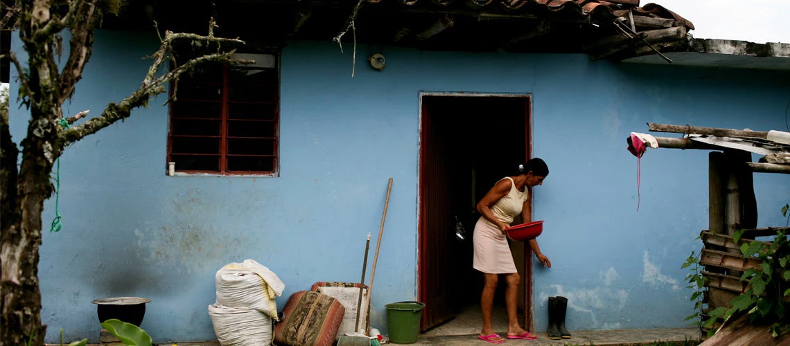 A poultry farmer near Santander, Colombia 