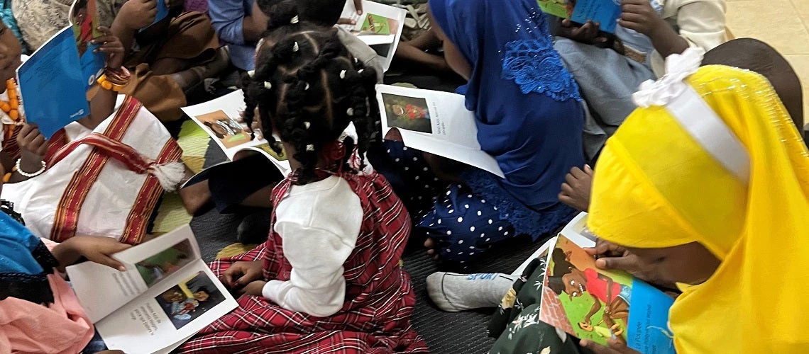 A group of students reading at school in Djibouti. (Photo: Bridget Sabine Crumpton)