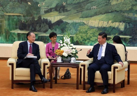 World Bank Group President Jim Yong Kim meeting with Chinese President Xi Jinping. Photo: Wu Zhiyi / World Bank
