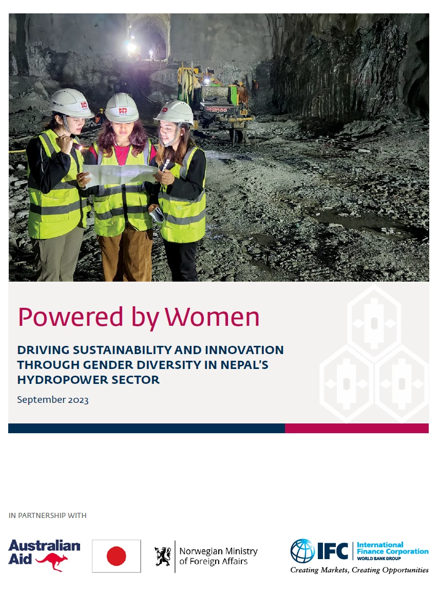 Report Cover: Powered by Women - Driving Sustainability and Innovation Through Gender Diversity in Nepal’s Hydropower Sector