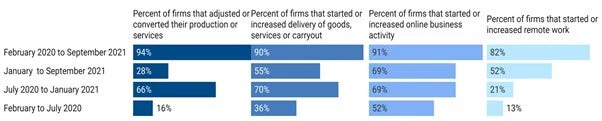 Agility and adaptability of the firms to the new business environment, precipitated by COVID-19. 