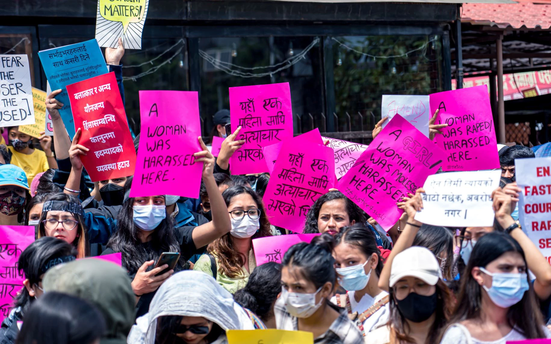 women protesting