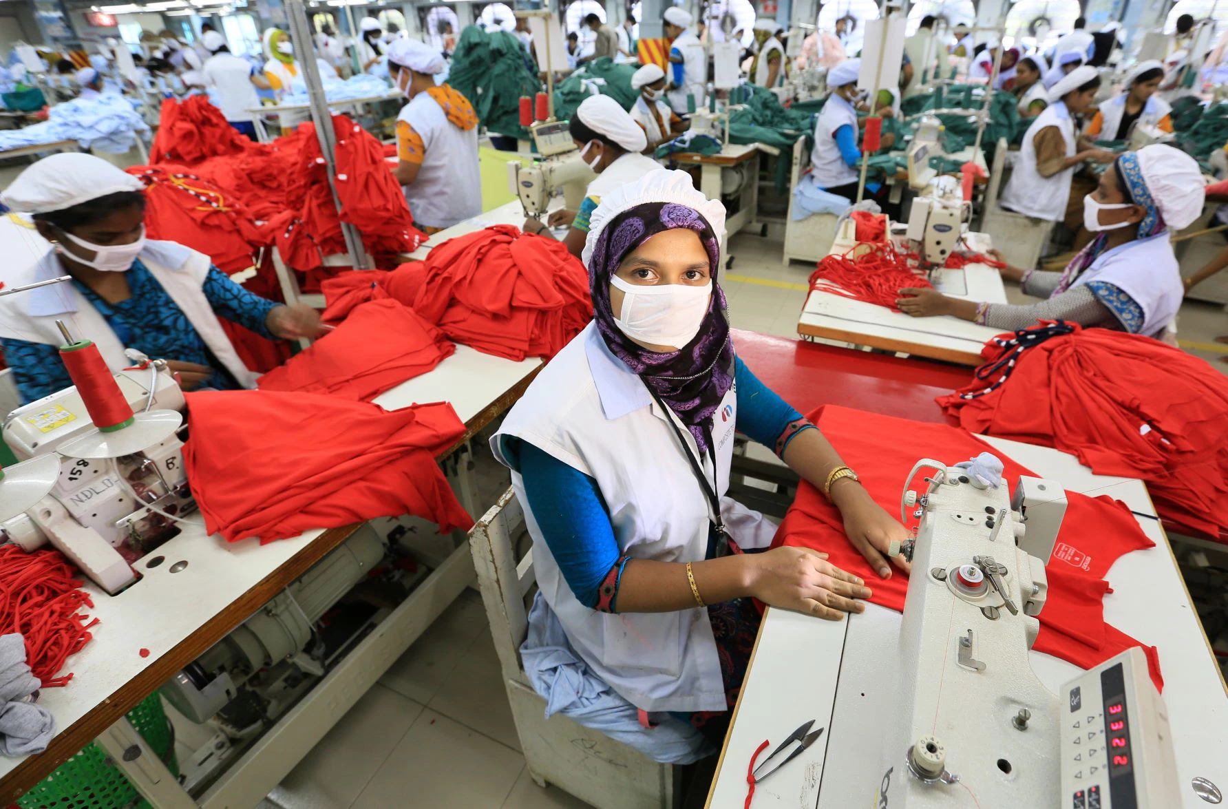 A ready-made garments (RMG) worker in Bangladesh