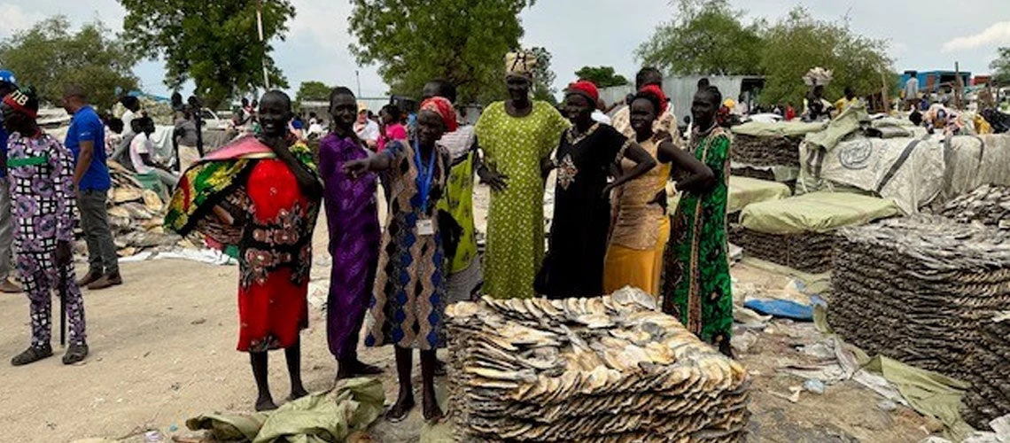 Women selling dried fish at market. Photo: Gelila Woodeneh