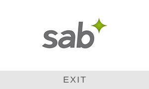 Logo of Sab company. Link to the Sab website.