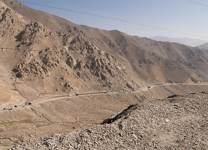 A panoramic view of the Salang Pass in Afghanistan