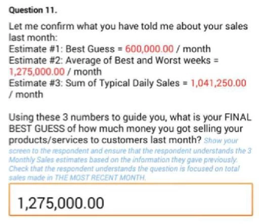 Example of Sales Questionnaire
