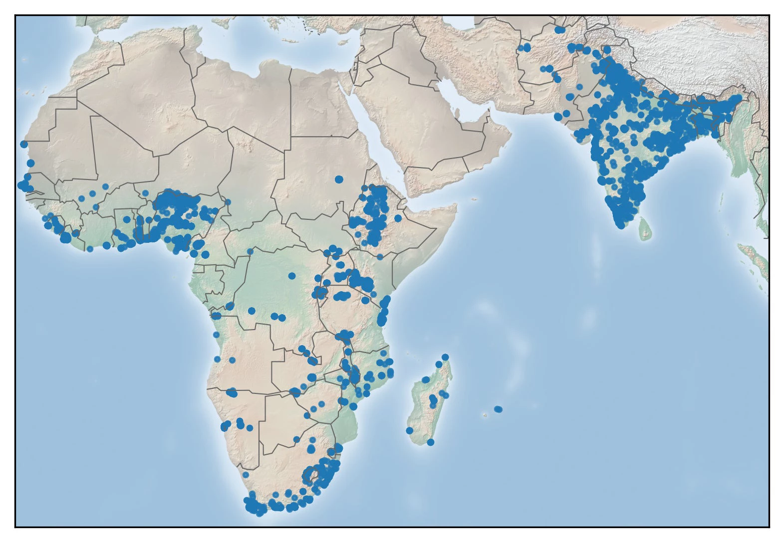 Map of firm locations