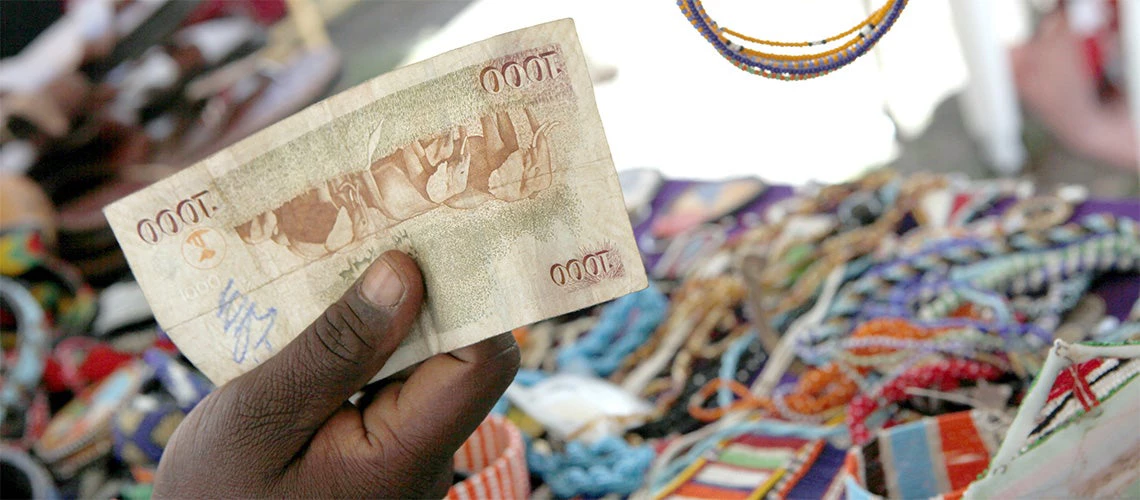 Maasai women make, sell and display their bead work in Kajiado, Kenya. 2010. Photo: © Georgina Goodwin/World Bank