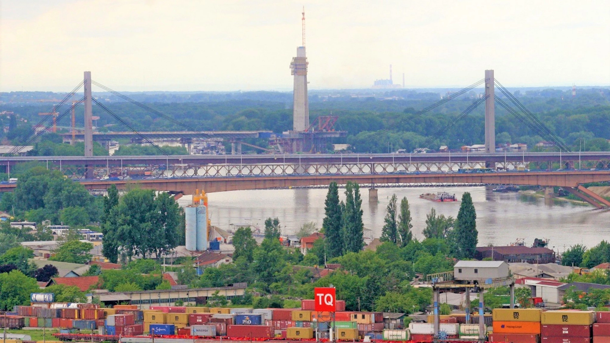 Industrial park with railway. Belgrade, Serbia